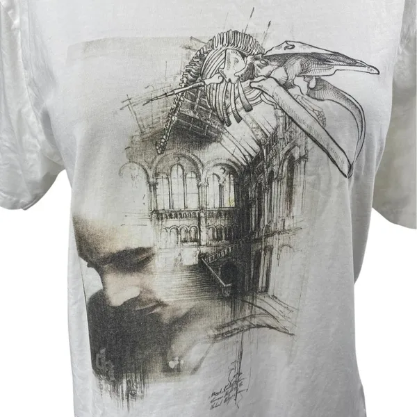 Earth Positive White Cotton Crewneck Short Sleeve Graphic Tee T-shirt Top Size L - Image 3