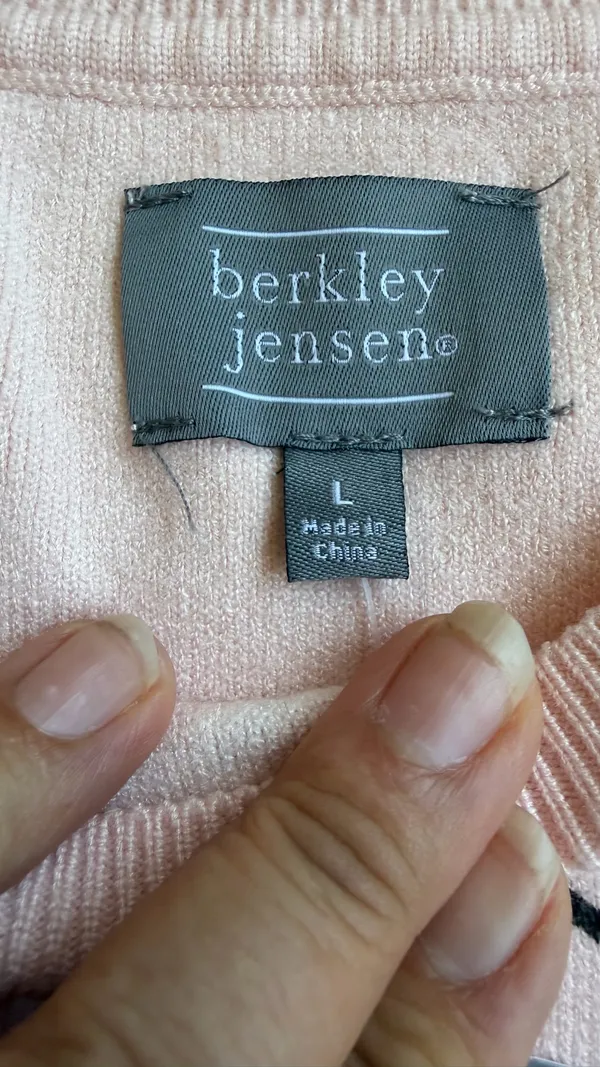 Berkley Jensen Après Ski Sweater Women's L NWT Pink Winter Grapt ozy - Image 4
