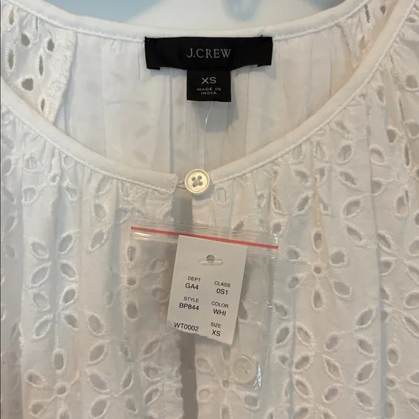 J. CREW Provence Smocked-Waist Midi Dress in Eyelet XS - Image 10