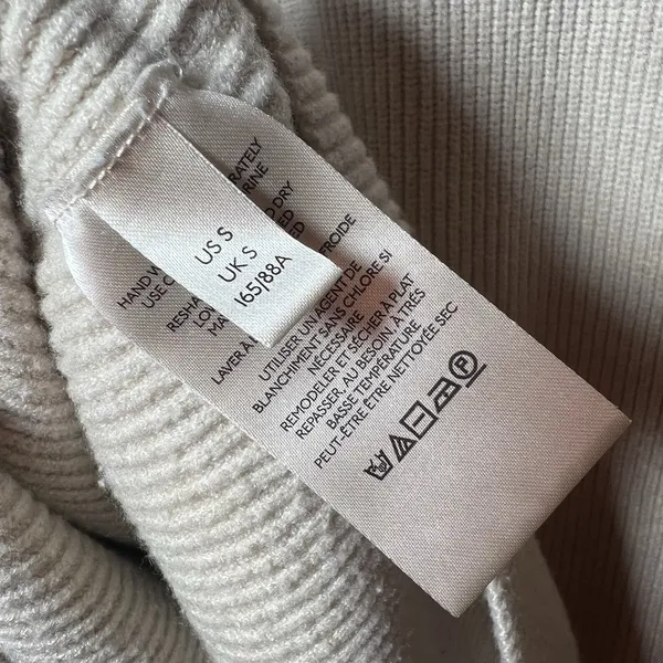 Free People Softly Structured Turtleneck‎ Sweater S Cream Oversized - Image 8