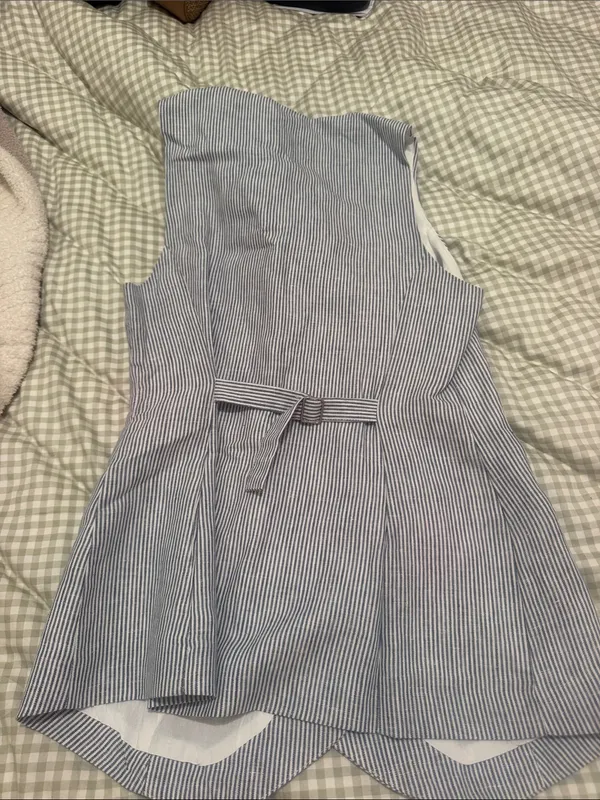 Olivaceous Blue Seersucker Button-Front Dress - Image 3