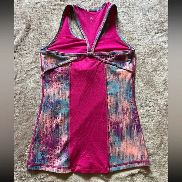 Ivivva Women’s Tank Top Open Back Blue/Pink Built in‎ Bra Size Xs - Image 8