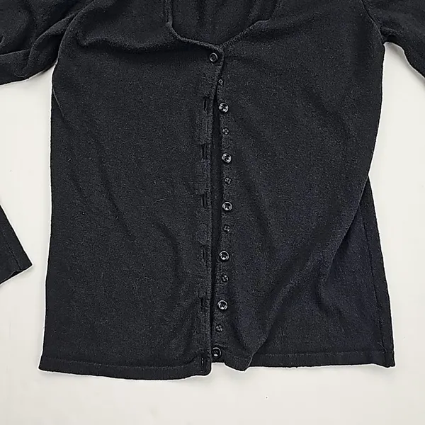 Emporio Armani Women's Black Button Front Long Sleeve Cardigan Sweater‎ Size 10 - Image 4