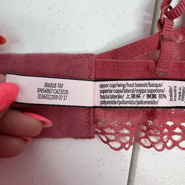 Victoria's Secret Bralette Sz L Bra Unlined Lace Detail Wireless Pink Adjustable - Image 13