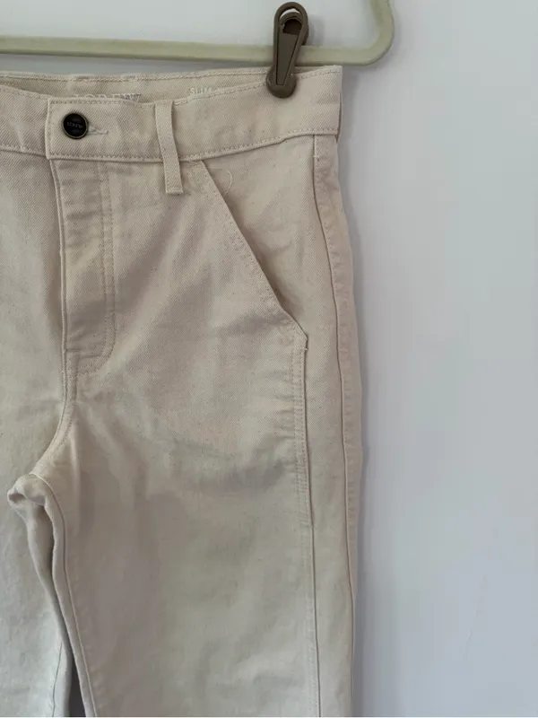 J. Crew High-Rise slim-Wide-Leg semi- stretch Jeans in Cream - Image 2
