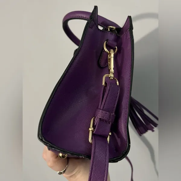 satchel bag in purple - Image 4