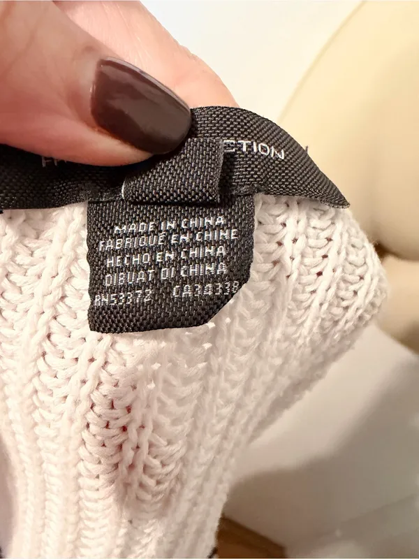 French Connection XS White Black Stripe Knit Boat Neck Sweater Cotton - Image 11