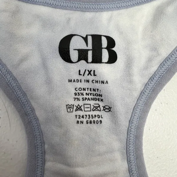 Gianni Bini Size L / XL Sport Bra Grey Tie Dye Seamless Racerback No Padding - Image 3