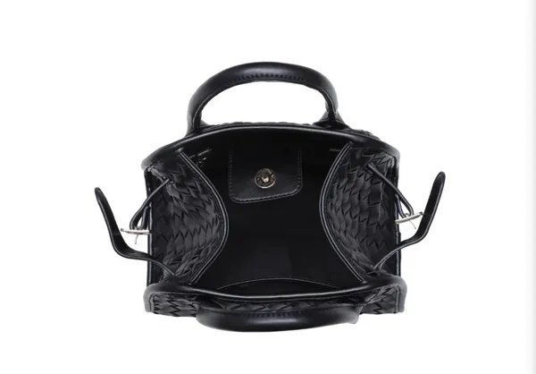 Urban Outfitters Kristie Crossbody Black leather bag woven texture - Image 2