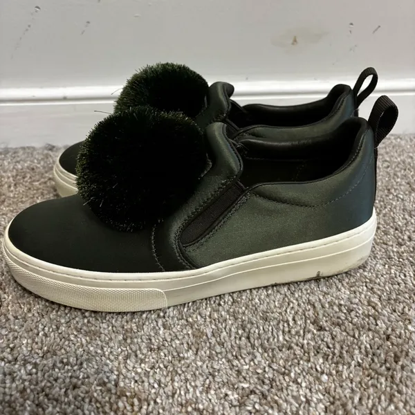 TORY BURCH Pom Pom Satin Platform Sneaker In Green Women’s Size 6.5 - Image 3