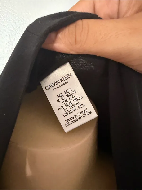 Calvin Klein Black Open-Front Draped Cardigan robe - Image 4