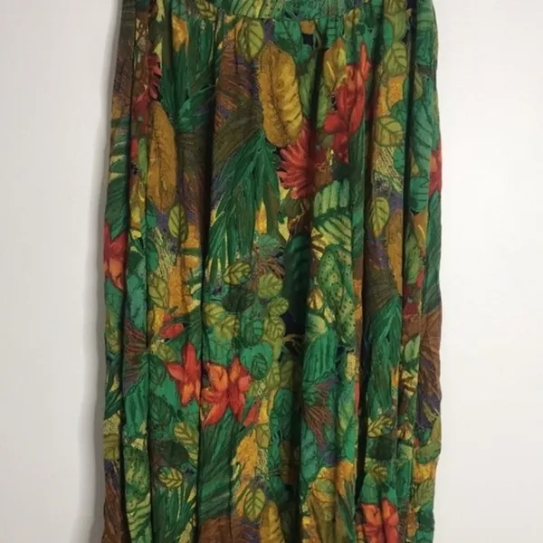 Karen Kane Women's Tropical Floral Maxi Skirt Green Multi Size 10 - Image 8