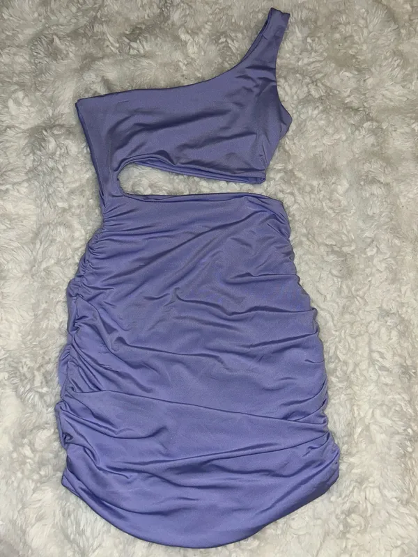 SheIn NWOT One Shoulder Lilac Short Dress - Image 2