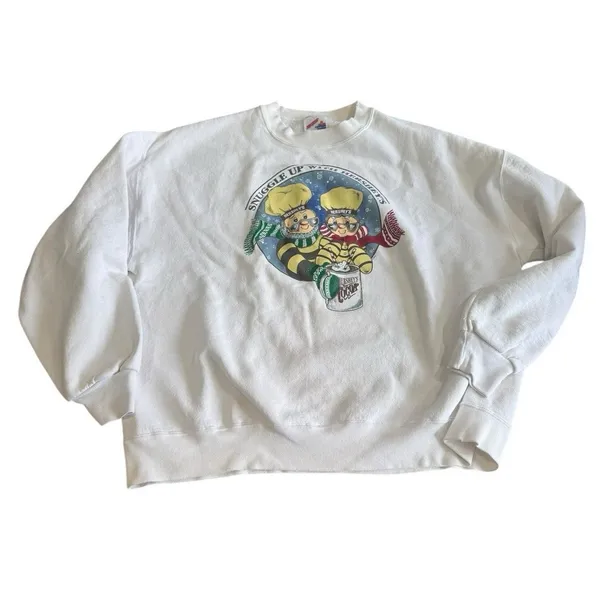 Jerzees Vintage 90s Hershey's Hot Cocoa Sweatshirt XL White Graphic Crewneck - Image 2