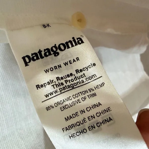 Patagonia‎ White Organic Cotton Hemp Short Sleeve Button Down Shirt 54340 Size 6 - Image 5