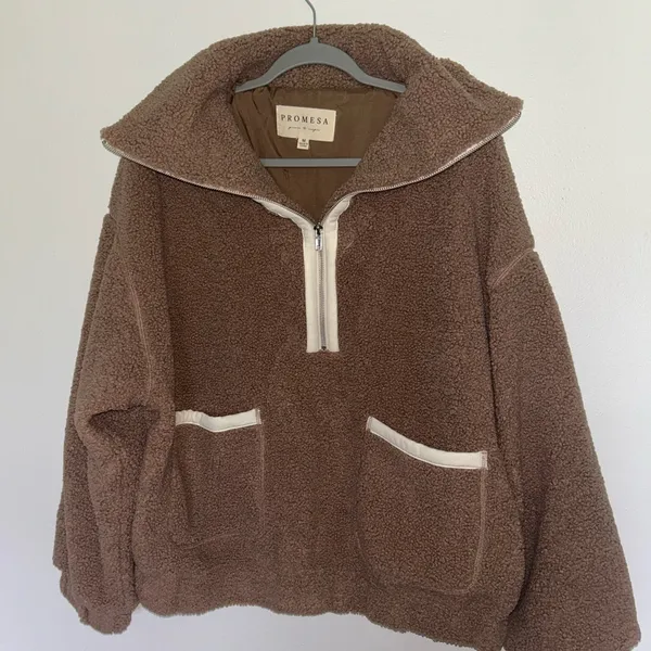 Promesa Brown Teddy Jacket Plush Cozy Outerwear - Image 3