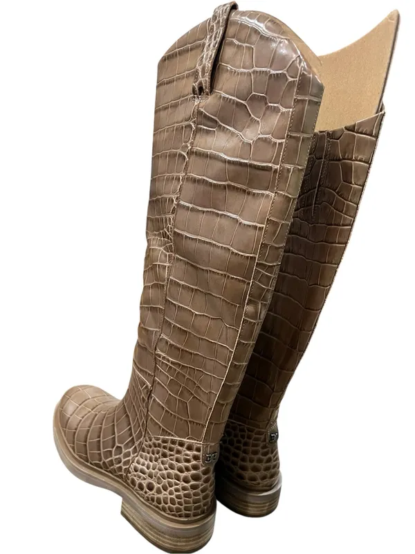 Sam Edelman Fable Cedarwood Croc Leather Tall Riding Boots Size 8 New in Box - Image 7