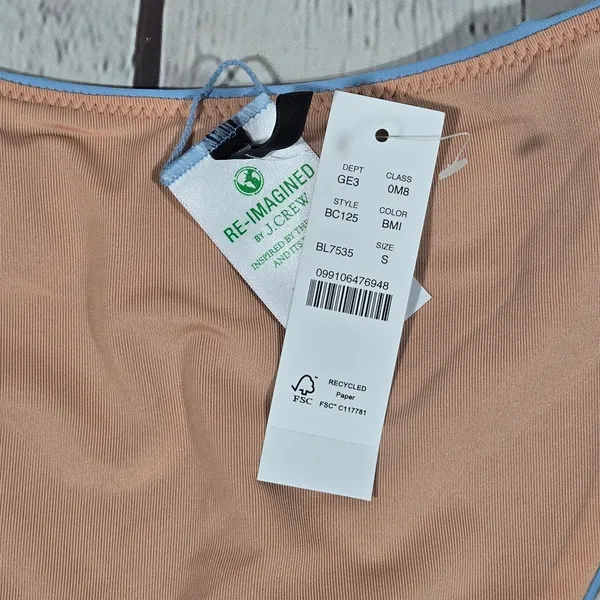 J. Crew Curved-waist cheeky bikini bottom‎ Blue Mist S NWT - Image 5