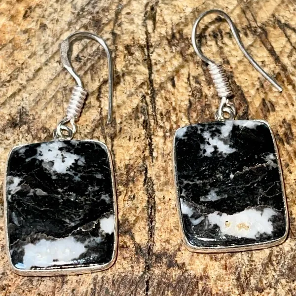 Square White Buffalo Turquoise Earrings 1 1/2” Black - Image 11