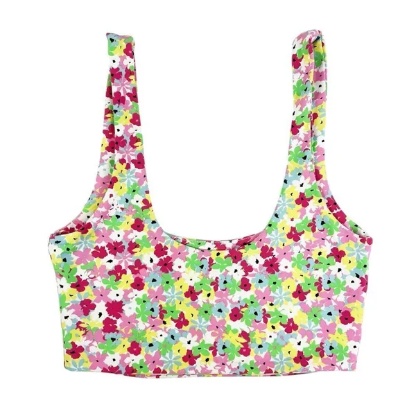 Zara Multi Floral Sleeveless Crop Tank Top Size Small‎ - Image 4