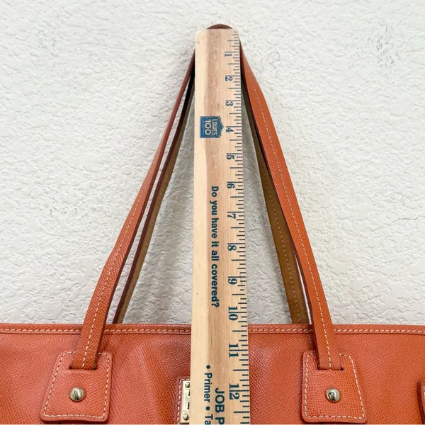 Authentic Dooney & Bourke Davis Tassel Orange Saffiano Leather Large Tote Bag - Image 9