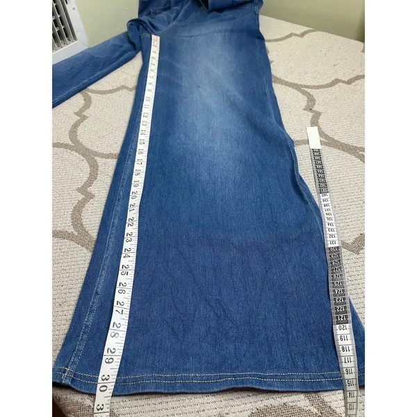HALARA Flex High Waisted Pocket Baggy Wide Leg Blue Jeans, size Medium, 02775885 - Image 7