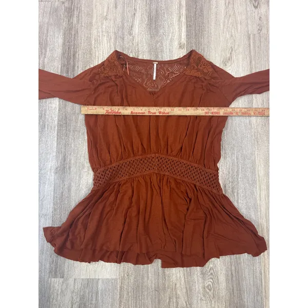 Free People Moonlight Romantic Tunic Rust Copper‎ Size Medium - Image 6
