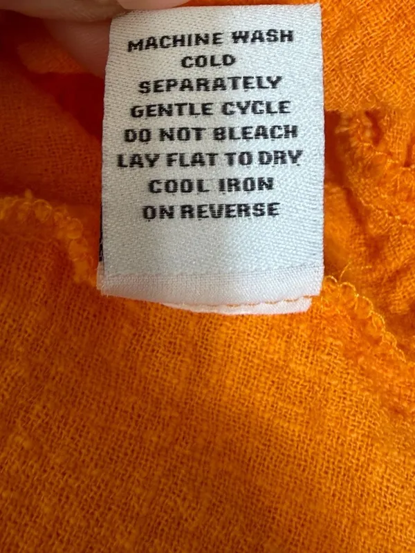 Emma & Michele Orange Cotton Gauze Ruffle Wrap Dress Size S - Image 8