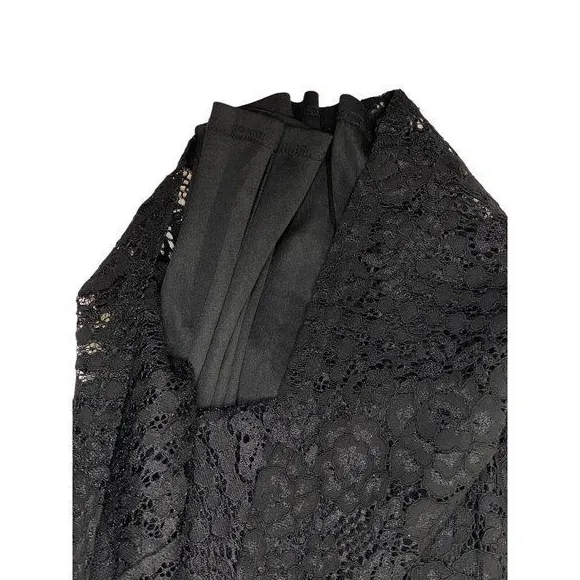 Lulus Not a Secret Black Lace Puff Sleeve Mini Dress Sz Large Lined‎ Business - Image 6