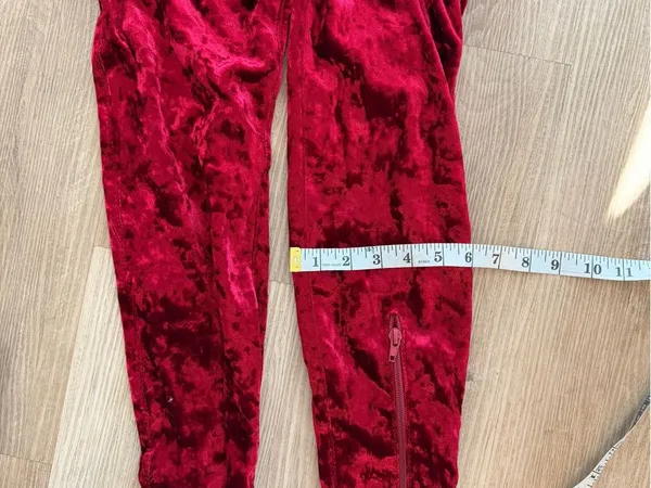 Red Velvet Over-the-Knee‎ Peep-Toe Heels - Image 4