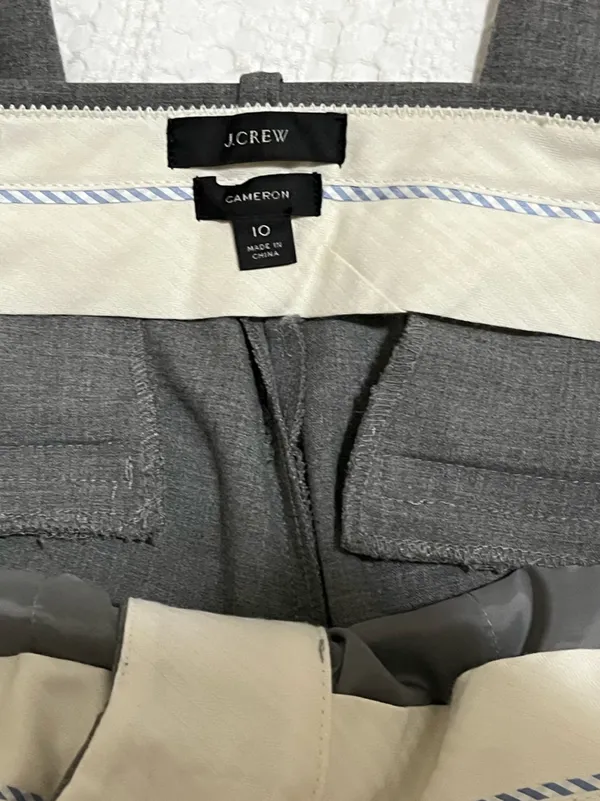 J. Crew Cameron Gray Tailored Trousers sz 10 Career Classic Preppy - Image 7