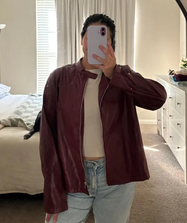 Red Leather Jacket Size XL - Image 3