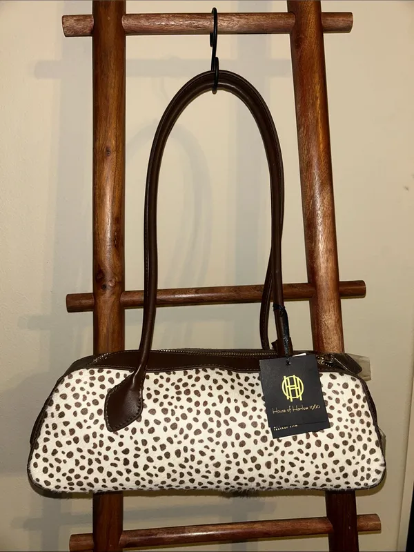 House of Harlow 1960 Genuine Calf Hair Dot Long Baguette Shoulder bag - Image 2