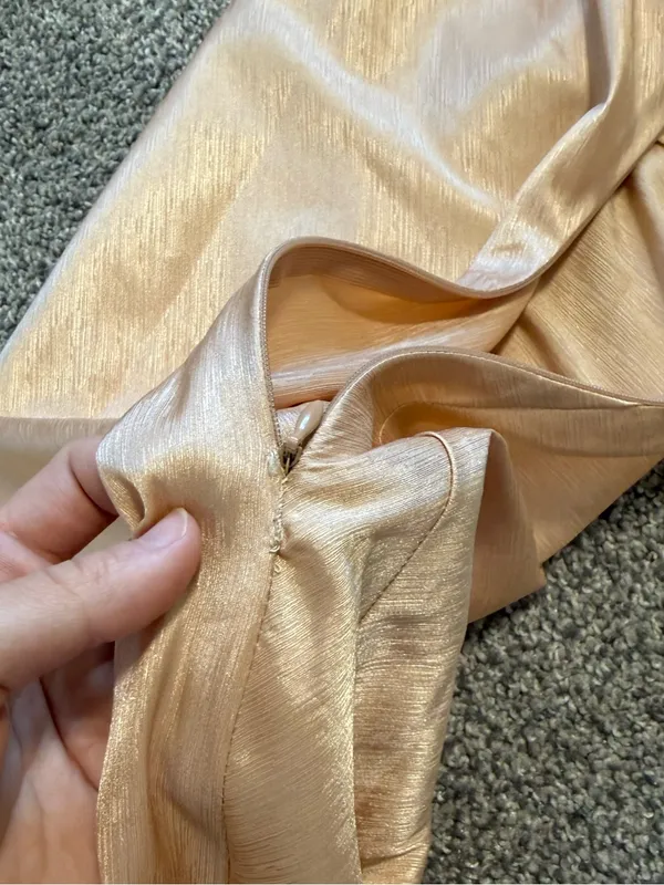 Anthropologie Flat White Champagne Slip Dress- Size Small - Image 9