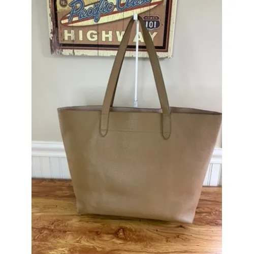 Cuyana Classic Structured Leather Tote Bag Cappuccino Tan OS - Image 3