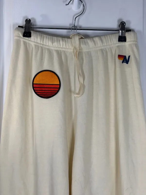 Aviator Nation Sunset Patch Sweatpants in Vintage White - Image 3