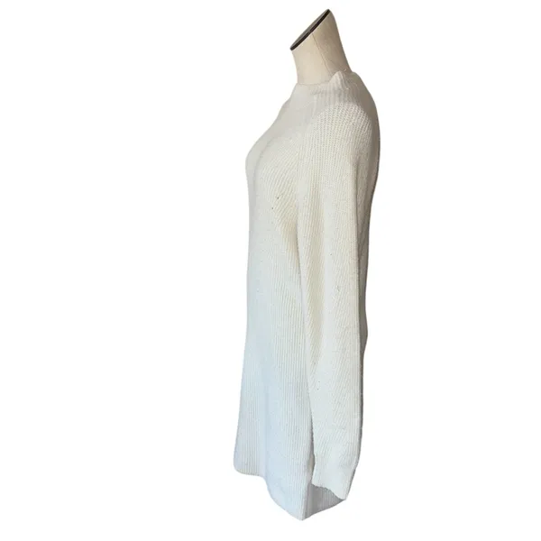 NWOT Abercrombie & Fitch Mock Neck Sweater Knit Dress L Large White - Image 4