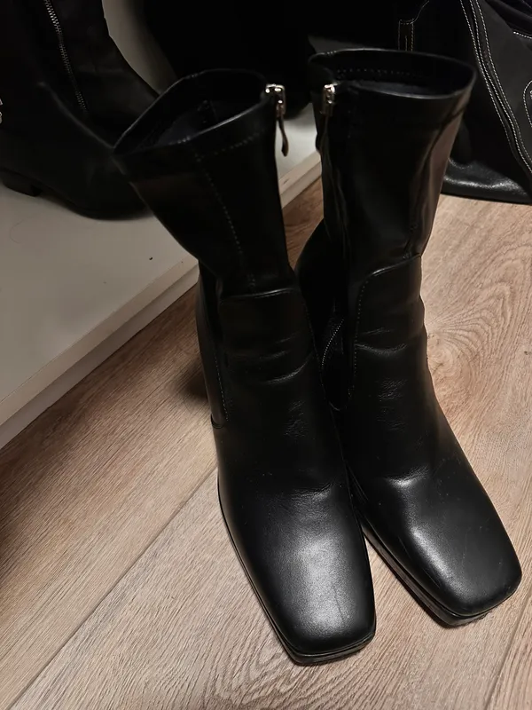Princess Polly Leather Chunky Booties - Image 3