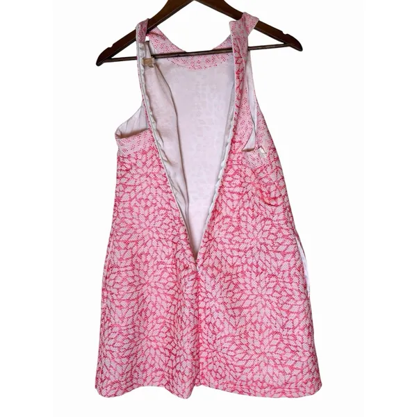 Hutch Anthropologie Pink White Embroidered Halter Mini Shift Dress Small - Image 9