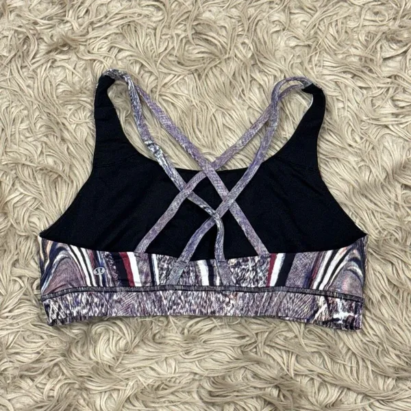 Lululemon Energy Bra (Nulux) Polychromatic Energy Bra 50g Multi Black size 10 - Image 4