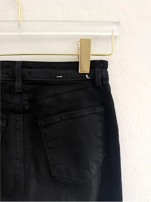 L’agence Selma Coated Bootcut Jean in Noir Black Size 25 - Image 8