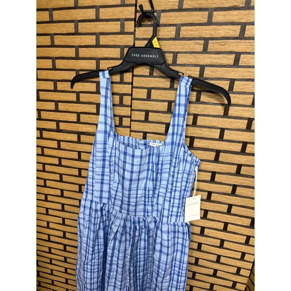 Free Assembly Blue Plaid Midi Dress‎ Size Large - Image 4