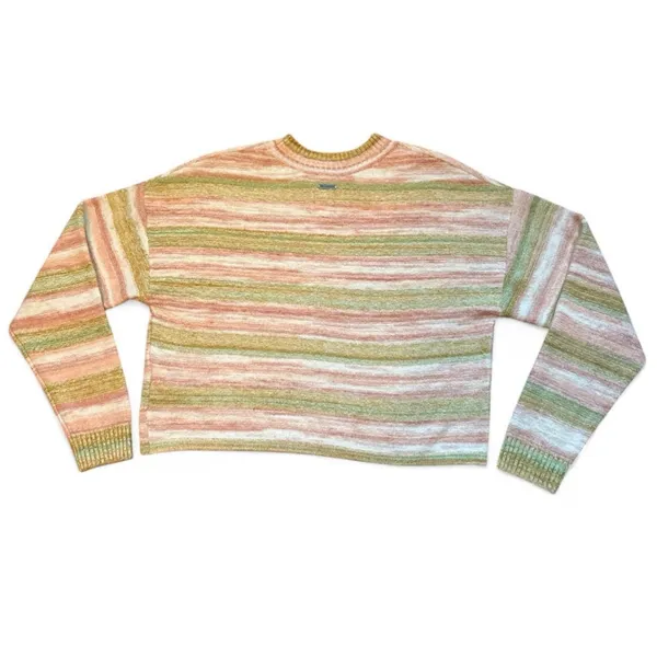 NEW Billabong Retro 70s Pink Sunset Stripped Crop Knit Jumper Sweater — MEDIUM - Image 6