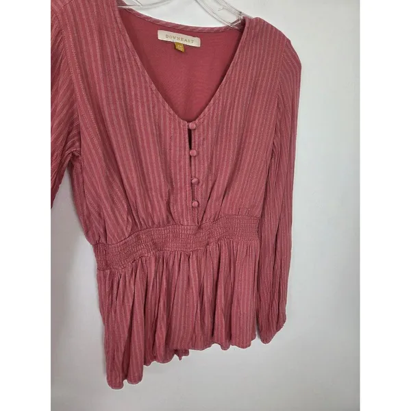 Downeast Pink Peplum Blouse Top Lolita Coquette Romantic Feminine Poetcore XS - Image 6