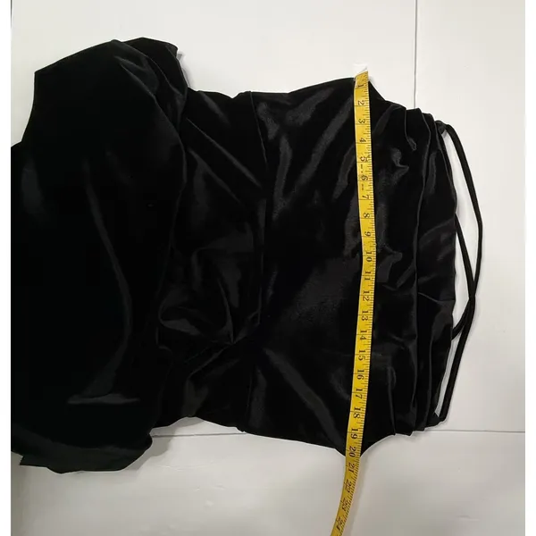 SHEIN Bae Black‎ Dress Velvet Spaghetti Strap 2XL Plus Prom Ruched Stretch New - Image 5
