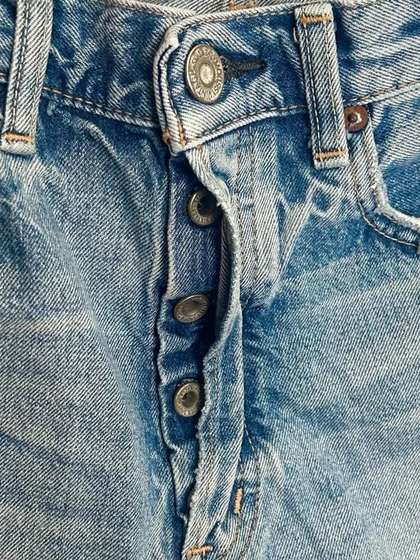 Moussy Vintage Denim Shorts Distressed Button Fly Made in Japan Size 26 - Image 5