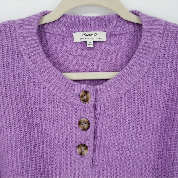 Madewell (re)sourced Cashmere Ribbed Henley Sweater - Image 7