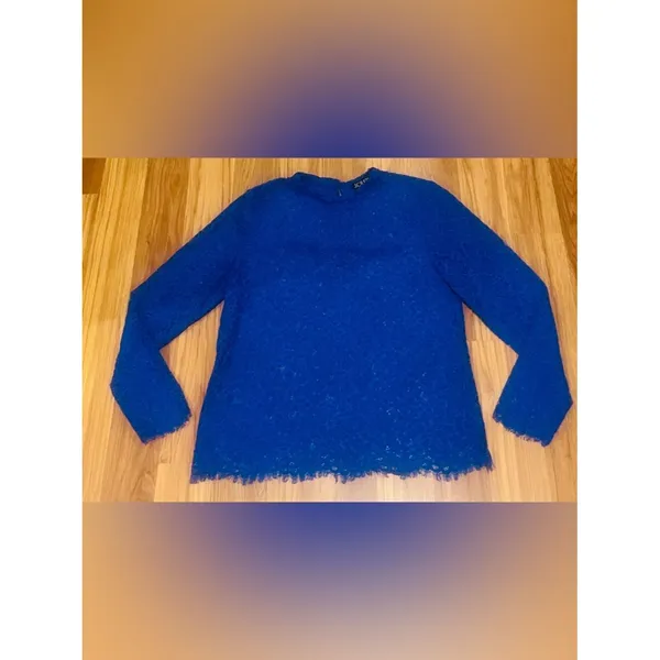 J. Crew Mockneck Floral Lace Top - Size 8 - Image 3
