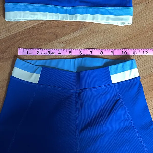 WILO Active Blue Sports Bra (S) & High Waist Leggings (XS) Matching Activewear Set Excellent - Image 9