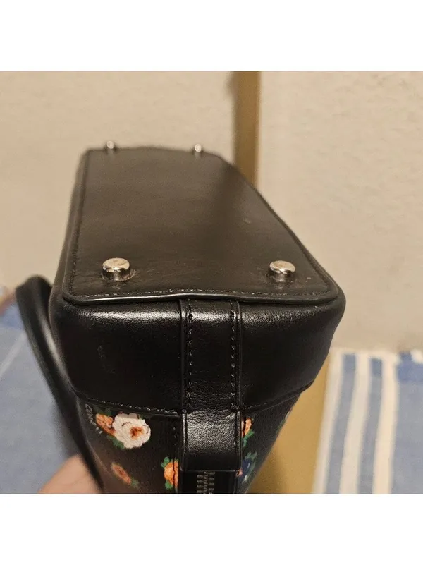 Coach Black Floral Satchel - Image 4